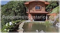 Costa Rica mountain home, unique home, theater, sound system, log, cedar, fine wood, house with forest, house with waterfall, best, house with river, house with pond, for sale, movie, game room, 1629