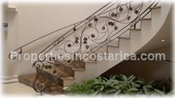 Escazu luxury homes, for sale, pool, storage, warehouse, basement, palace style, 2 levels, secure, mountain view, 1648