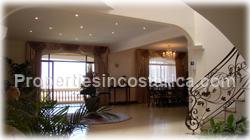 Escazu luxury homes, for sale, pool, storage, warehouse, basement, palace style, 2 levels, secure, mountain view, 1648